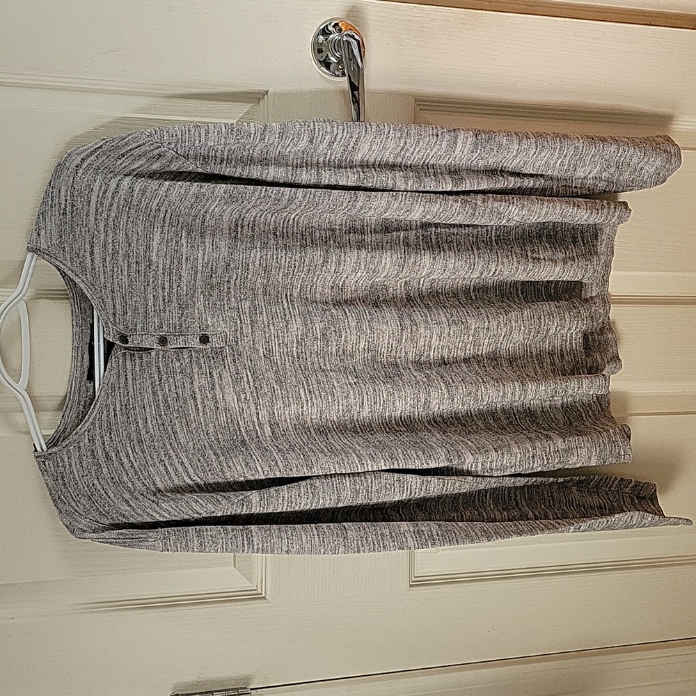 John Varvatos XXL Grey/White sweater men, button neck